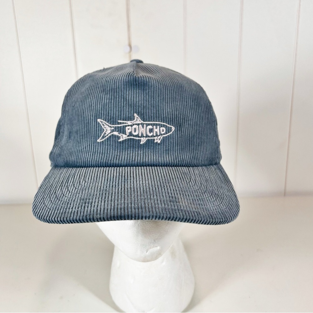 Poncho Mens Tarpon Blue Corduroy Trucker Hat Adjustable OS Fishing Outdoor